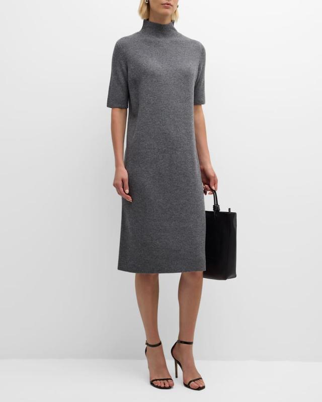 Ribbed Mock-Neck Sweater Dress Product Image