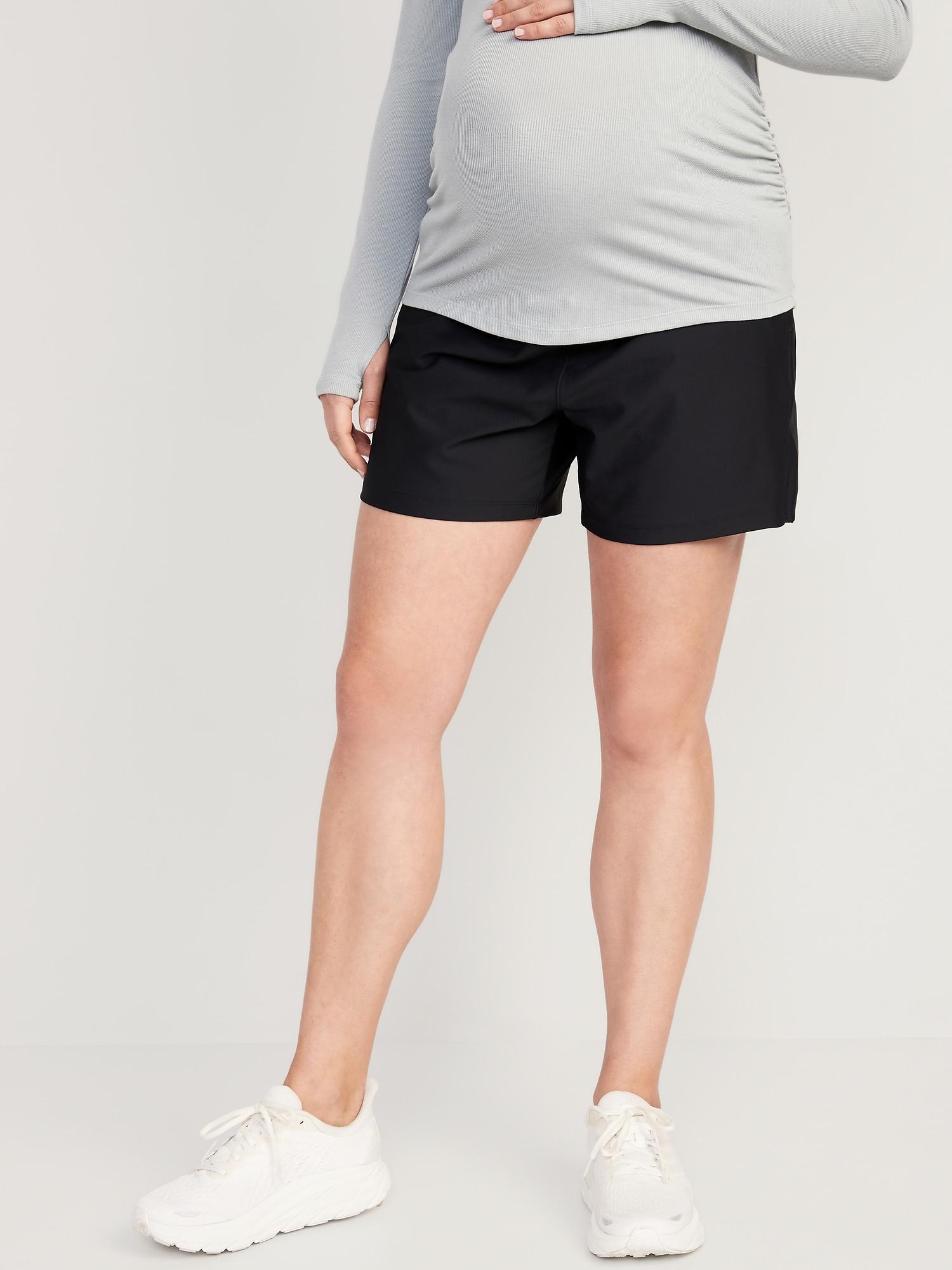 Maternity Rollover-Waist PowerSoft Shorts -- 5-inch inseam Product Image