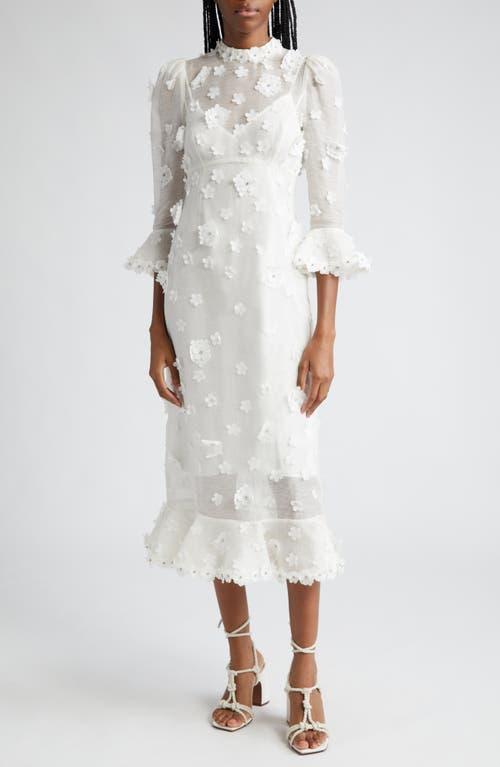 Zimmermann - Matchmaker Lift Off Linen-Silk Midi Dress - BlueModa Operandi Product Image