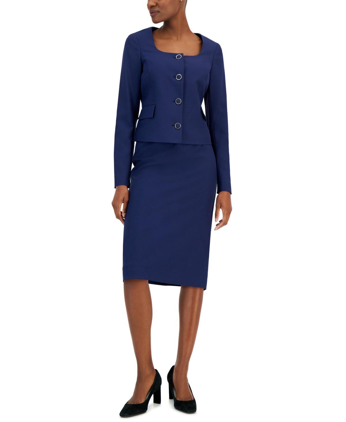 Nipon Boutique Womens Scoop-Neck Jacket & Pencil Skirt Suit Product Image