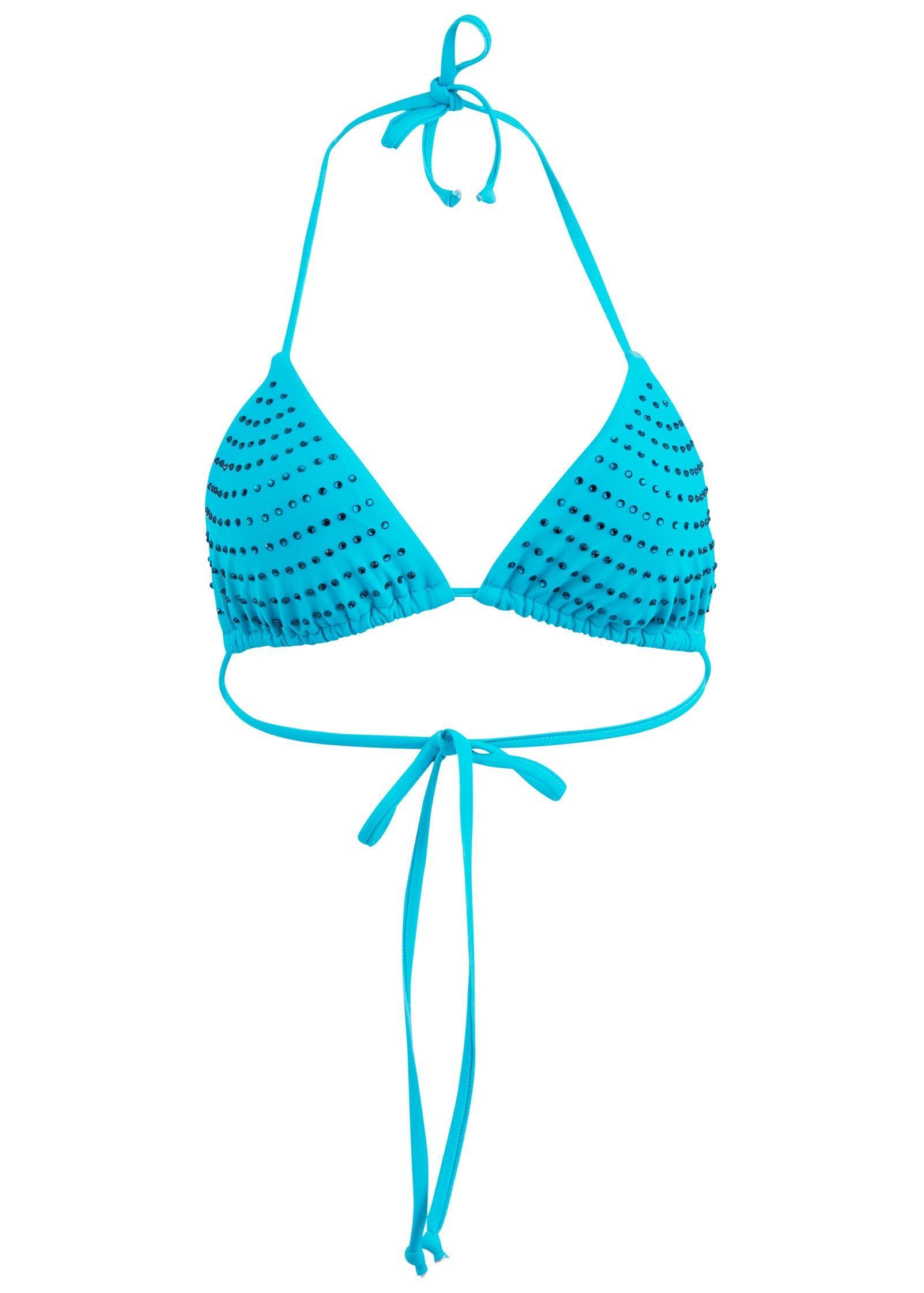 Knit Triangle Bikini Top - Aqua Reef Product Image