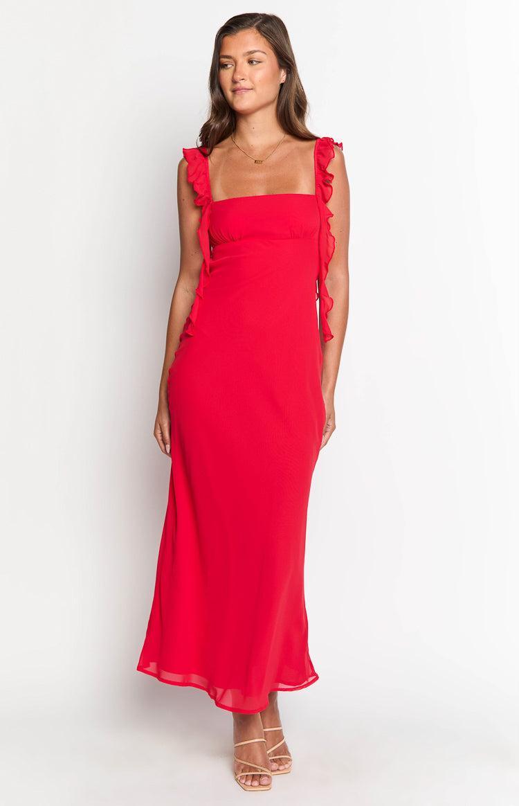 Viona Red Maxi Dress Product Image