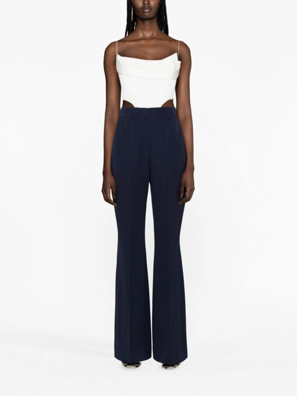 Flared Tailored Trousers In Blue Product Image