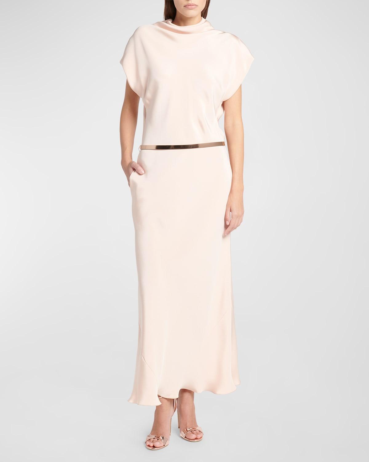 Womens Marrocaine Silk Belted Maxi-Dress Product Image