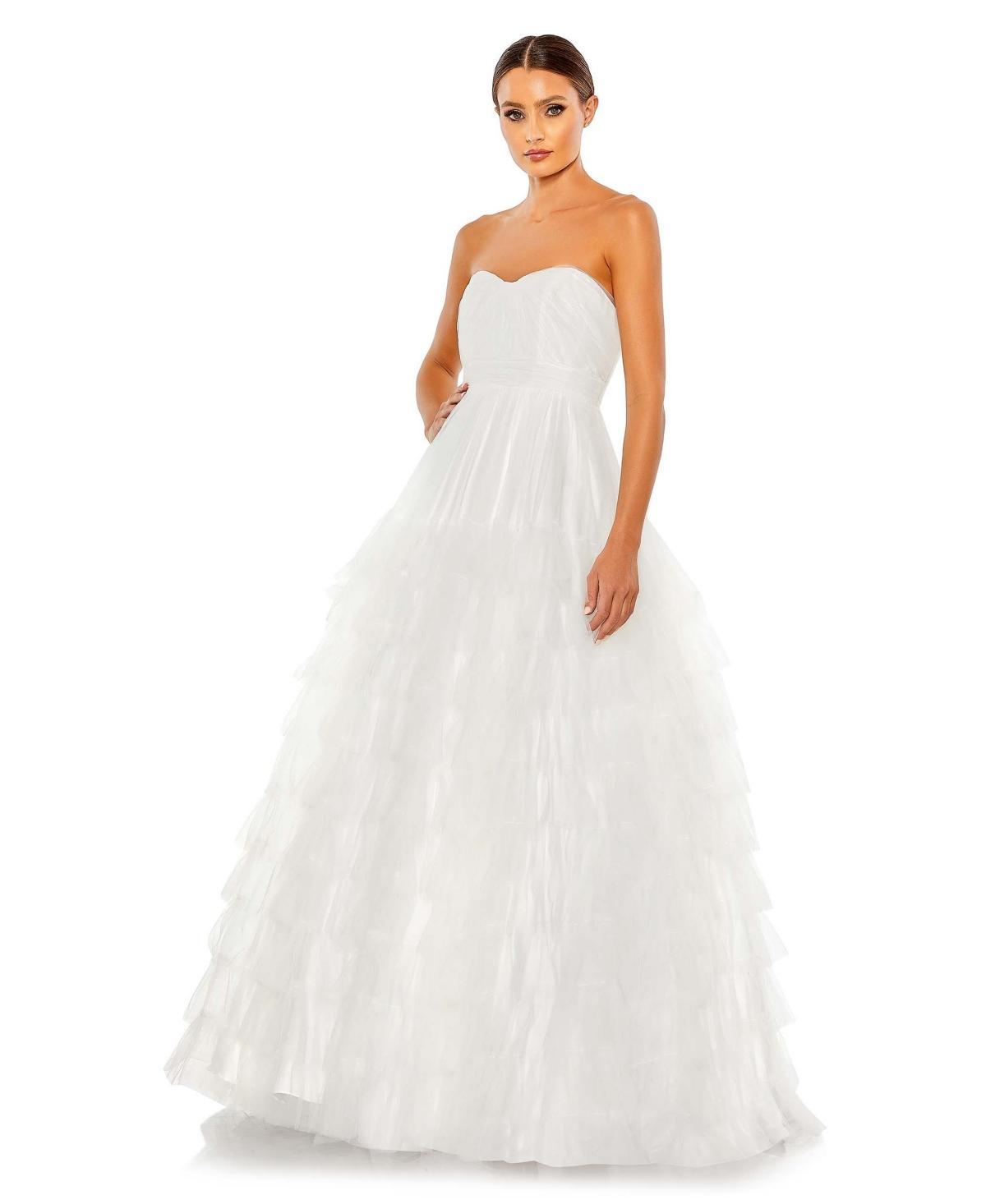 Womens Bustier Tulle Tiered Ballgown Product Image