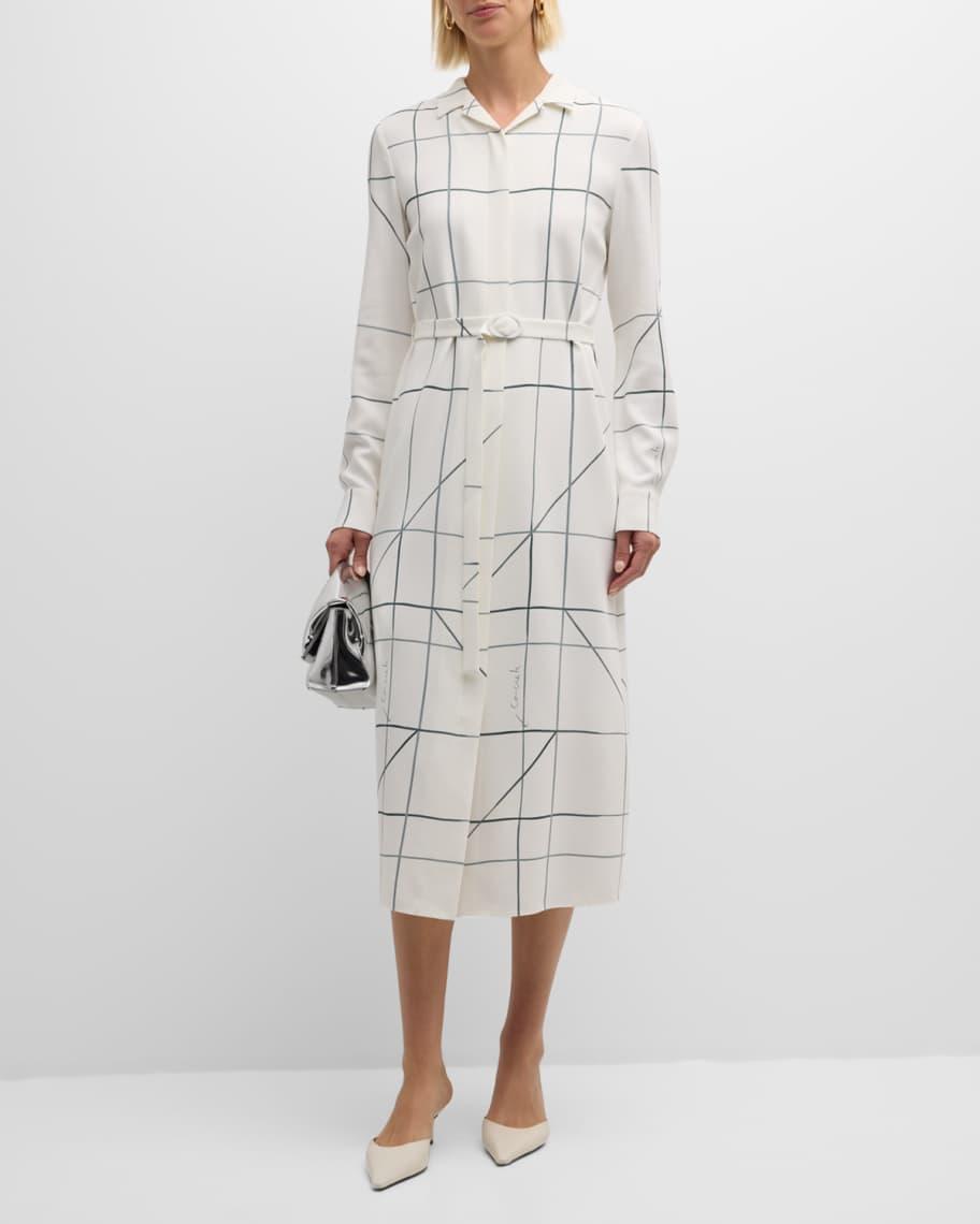 Belted Graphic-Print Midi Shirtdress Product Image