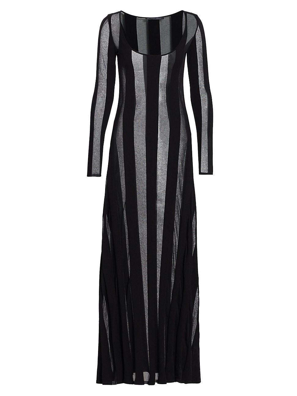 Womens Semi-Sheer Striped Maxi Dress Product Image