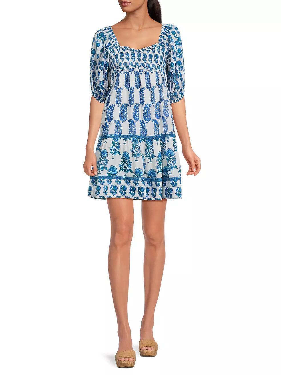 Tamara Printed Cotton Minidress Product Image