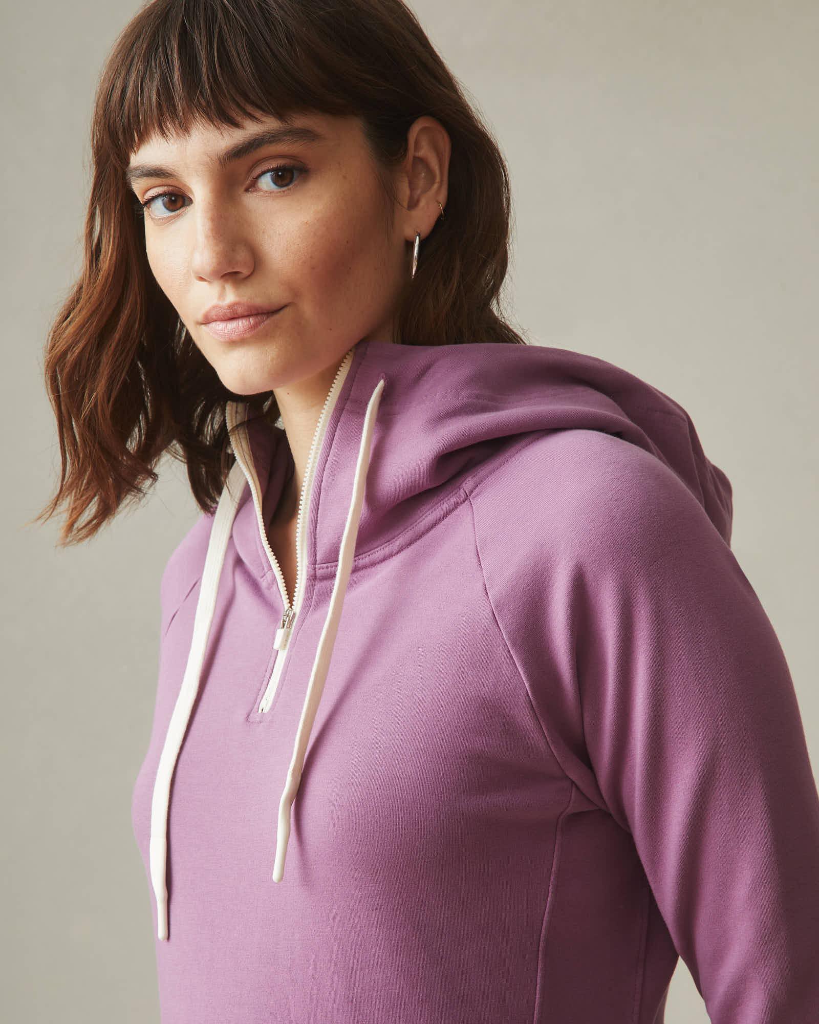 Zipper Hoodie Dress - Argyle Purple Female Product Image