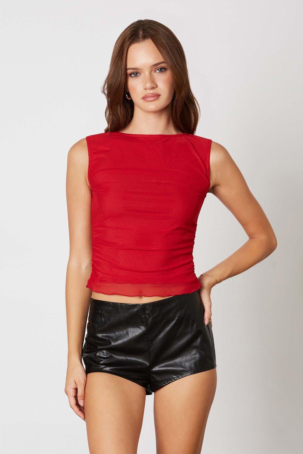 Suzi Ruched Mesh Top Product Image