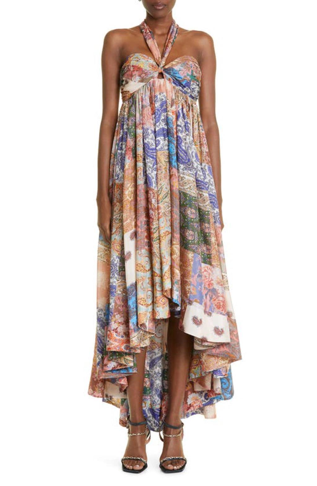 ZIMMERMANN Devi Printed Silk Halter Maxi Dress In Patch Paisley Product Image