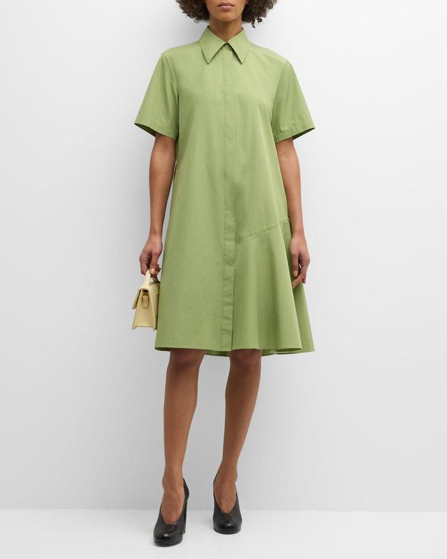 Lafayette 148 New York Flounced Hem Cotton Poplin Shirtdress Product Image