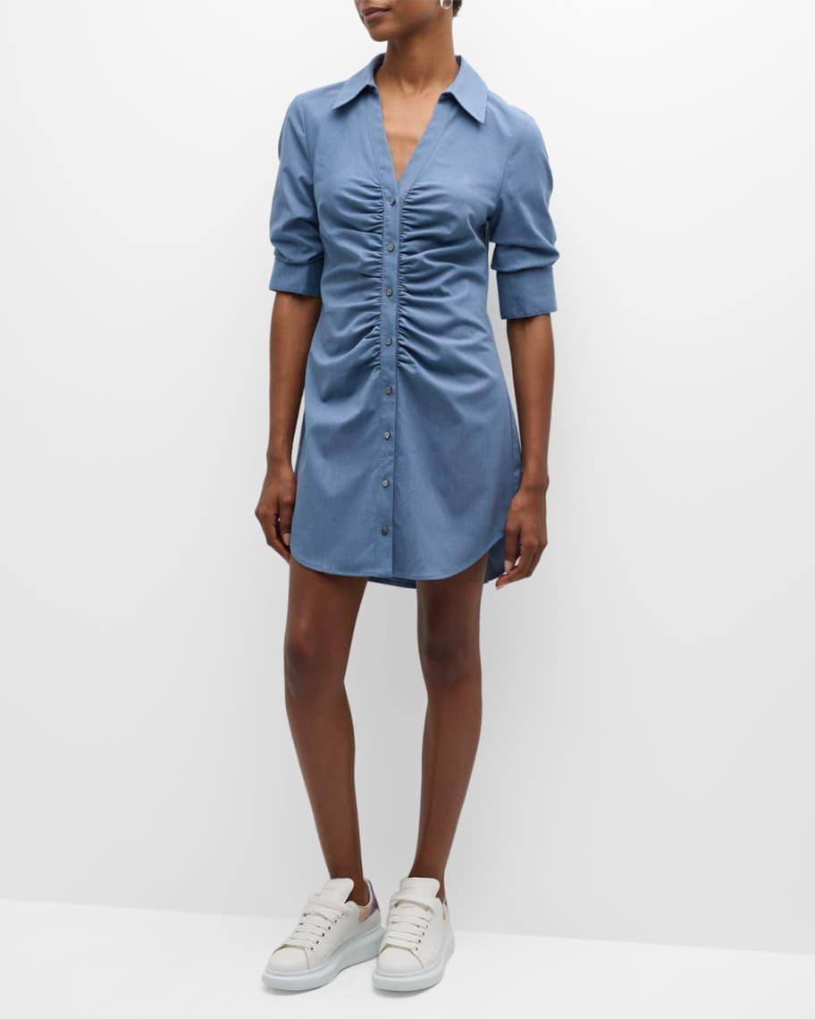 Elina Ruched Short-Sleeve Mini Dress Product Image