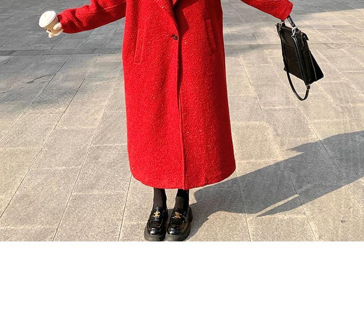 One Buttoned Plain Long Coat Product Image