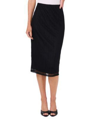 CeCe Womens Knit Lace Midi Pencil Skirt Product Image