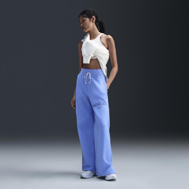 Women's Nike Sportswear Phoenix Fleece High-Waisted Wide-Leg Logo Pants Product Image