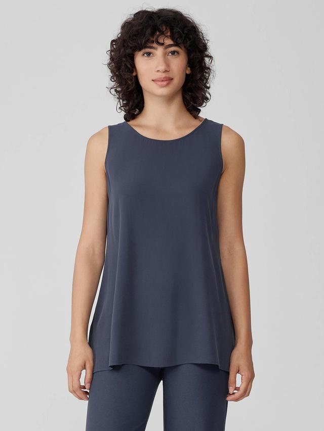 EILEEN FISHER Silk Georgette Crepe Ballet Neck Tankfemale Product Image