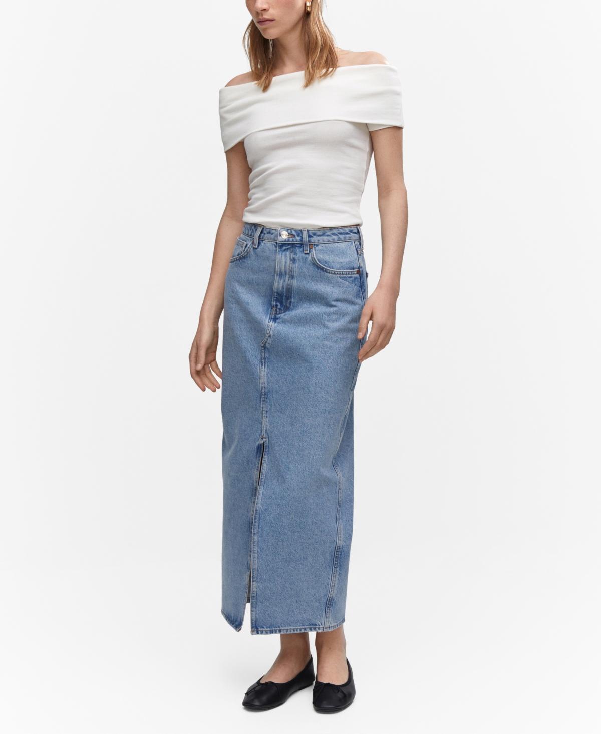 MANGO Denim Midi Skirt Product Image