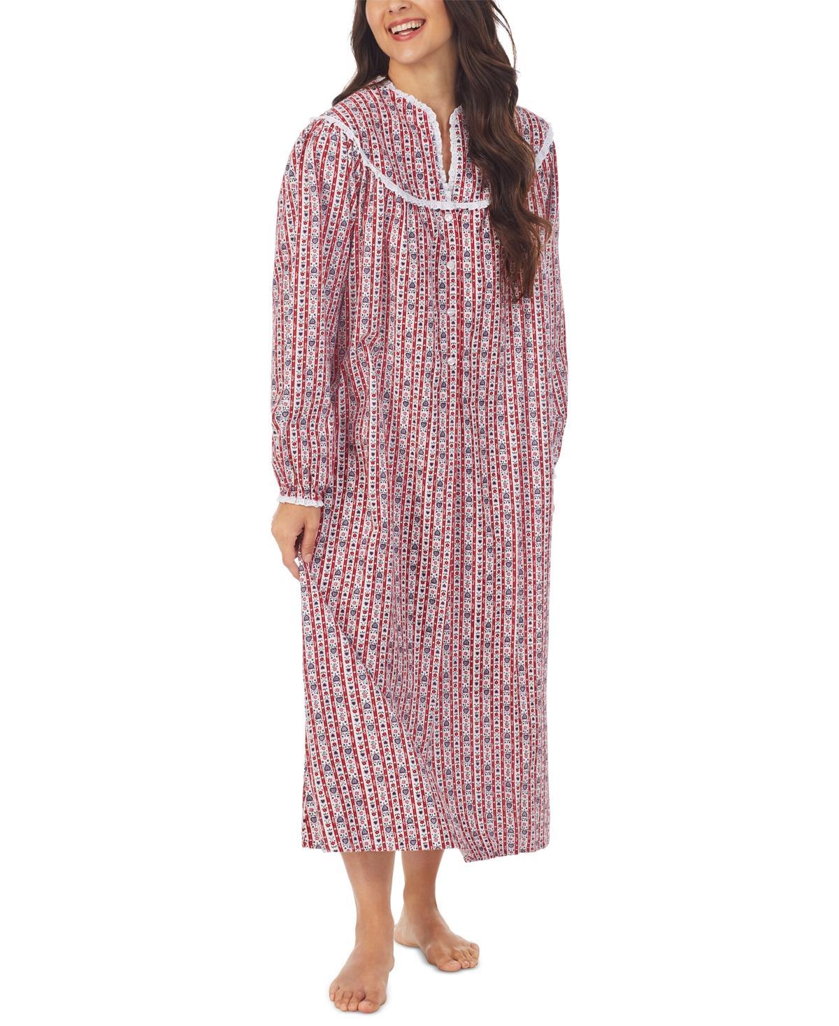 Lanz of Salzburg Cotton Lace-Trim Flannel Nightgown Product Image