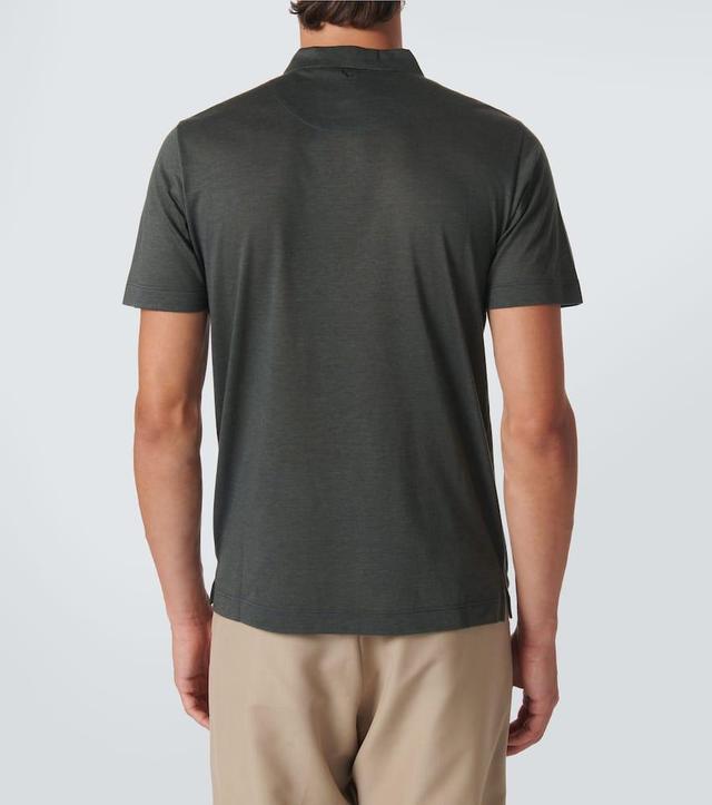 CANALI Cotton-blend Polo Shirt In Green Product Image