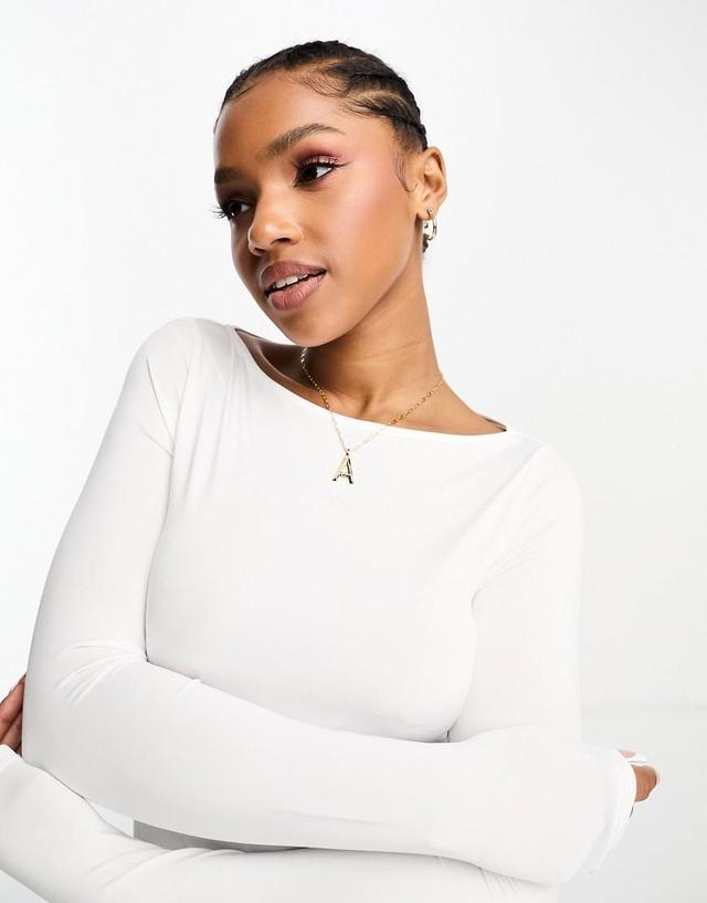 Monki long sleeve boat neck top Product Image