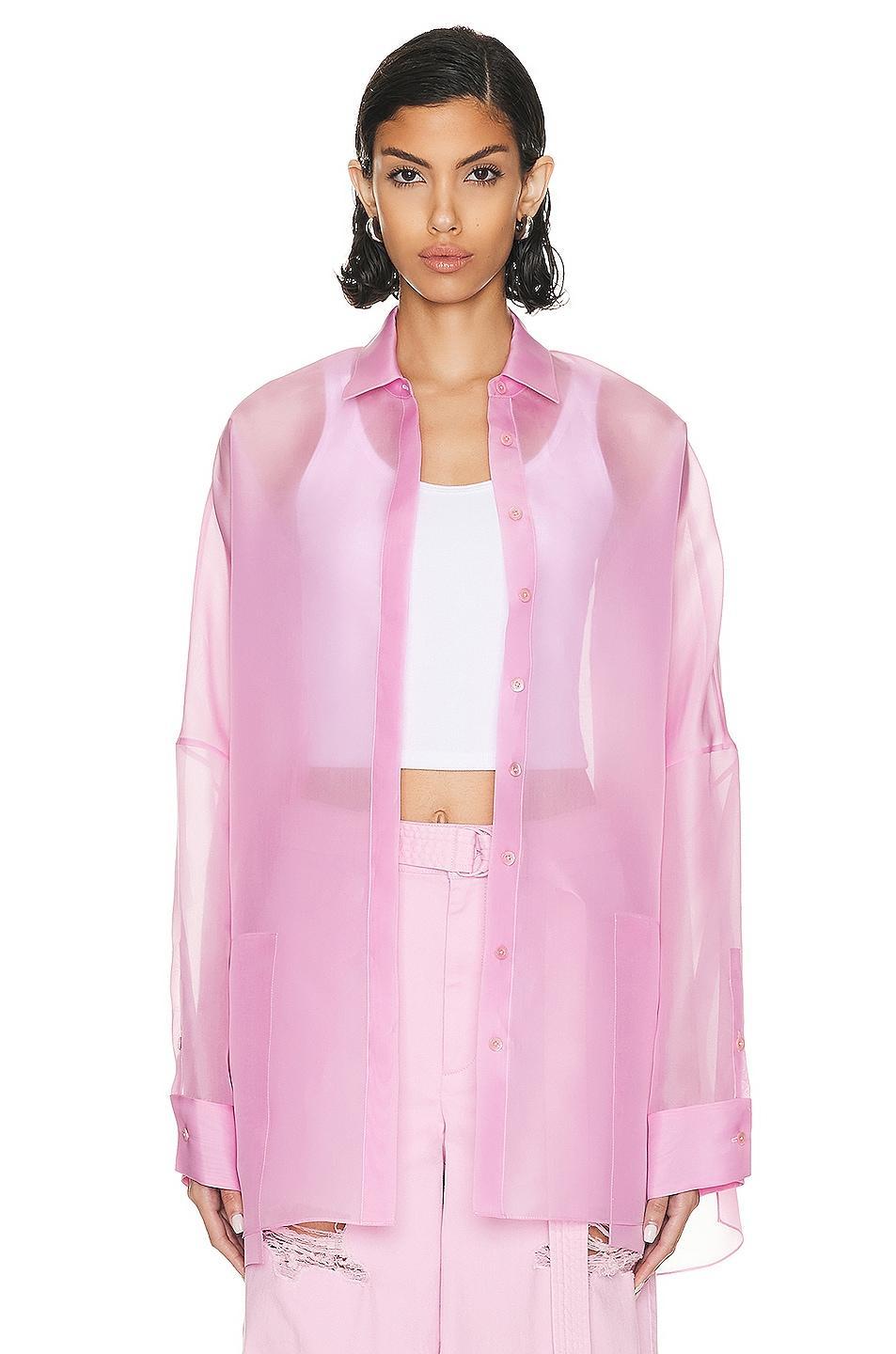 Lapointe Organza Oversized Shirt Pink. (also in ). Product Image