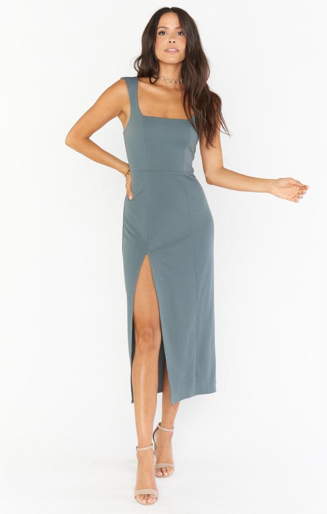 Eden Midi Dress ~ Dusty Sage Stretch Product Image