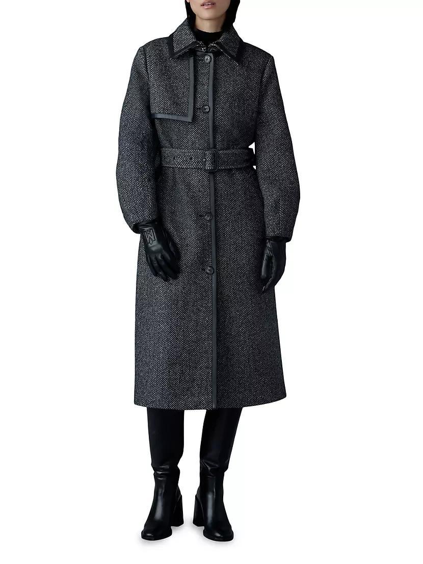 Wool-Blend Belted Trench Coat Product Image