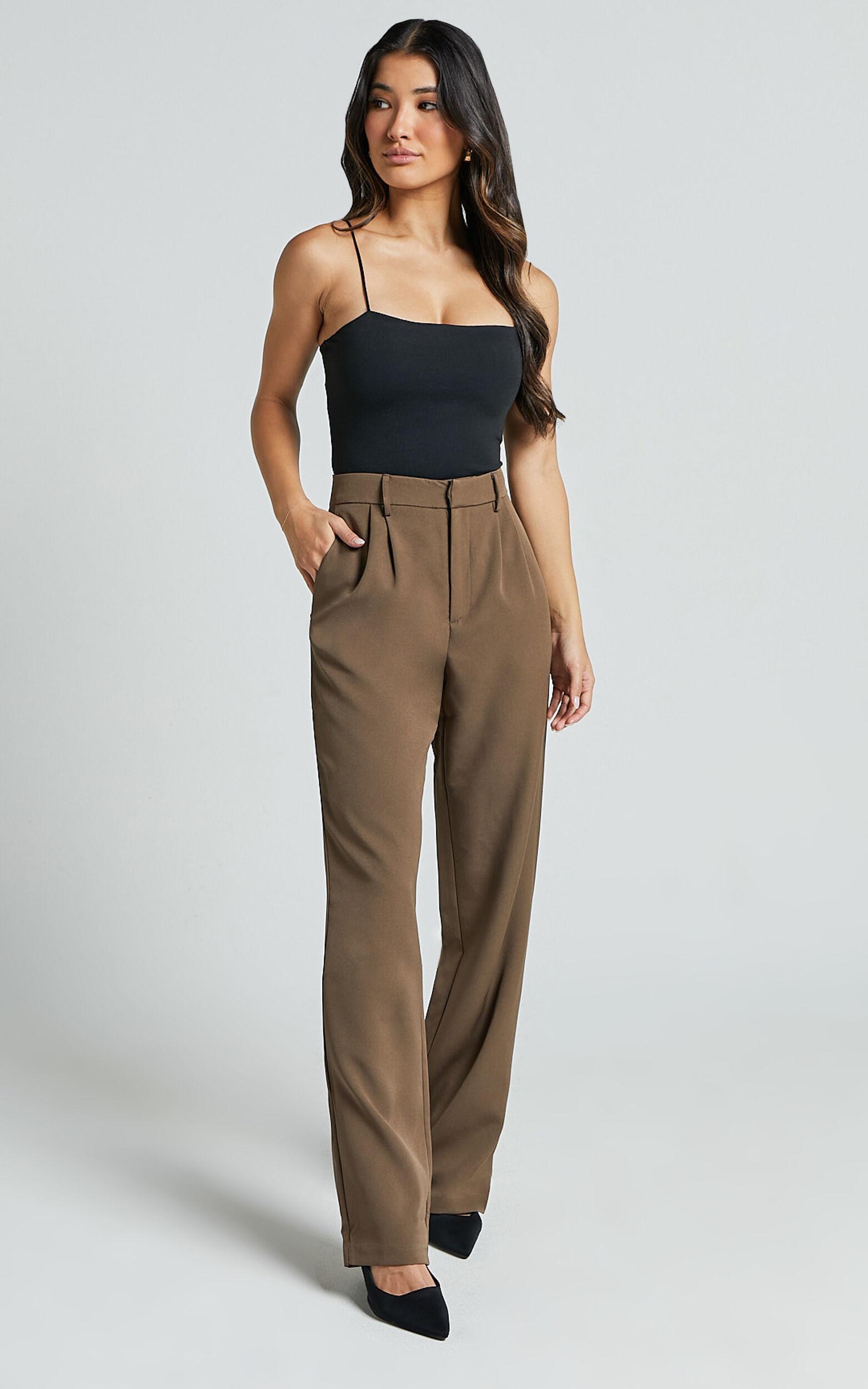 Lorcan Pants - High Waisted Tailored Pants in Olive Product Image