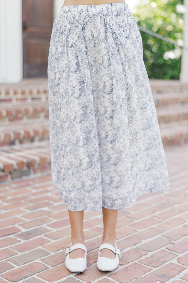 Living Well Navy Blue Ditsy Floral Midi Skirt Female Product Image