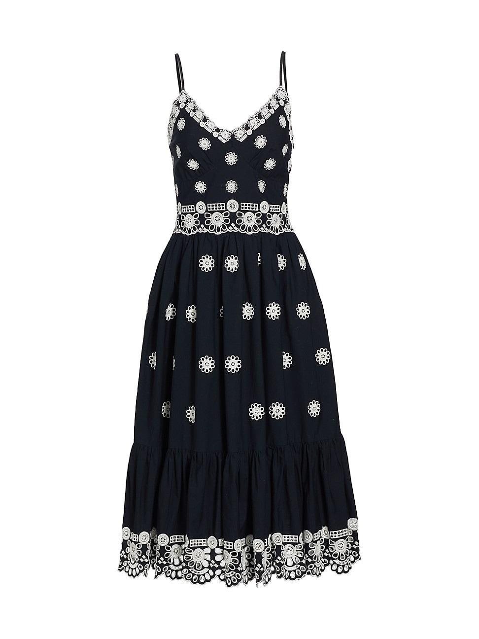 Womens Elysse Cotton Eyelet Midi-Dress Product Image