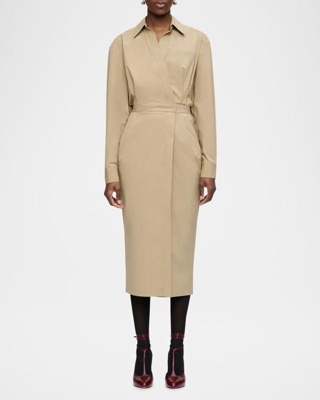 Jax Draped-Back Cotton Midi Shirtdress Product Image