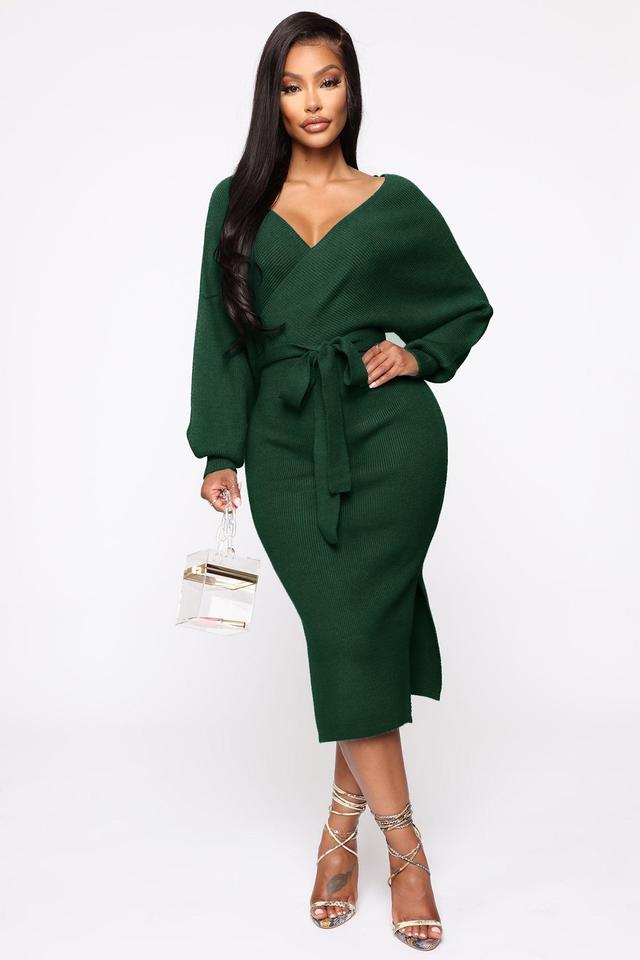 Mona Sweater Midi Dress - Hunter Product Image