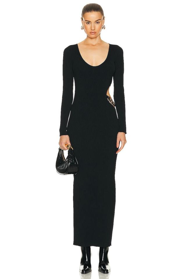 L'AGENCE Sloane Chain Cutout Knit Dress Black. (also in ). Product Image