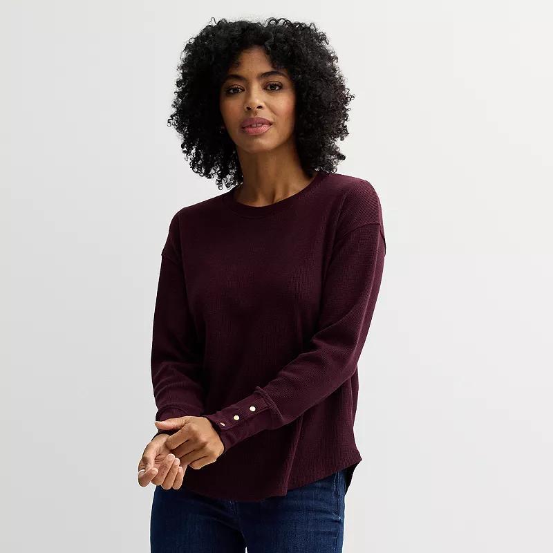 Womens Sonoma Goods For Life Cozy Waffle Pullover Top Product Image