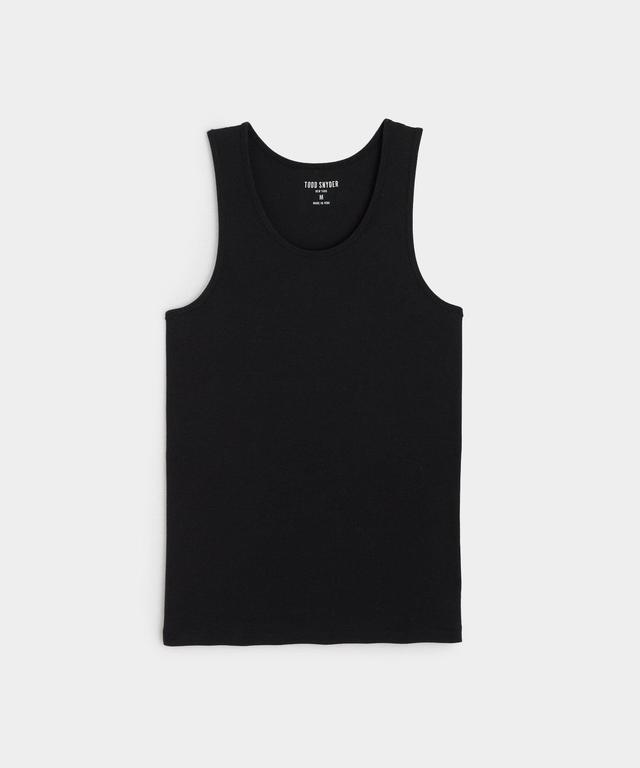 Ribbed Tank Top in Black Product Image