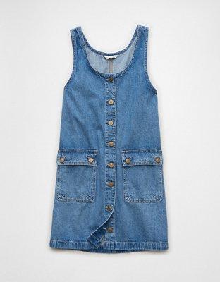 AE Denim Cargo Pinafore Dress Product Image