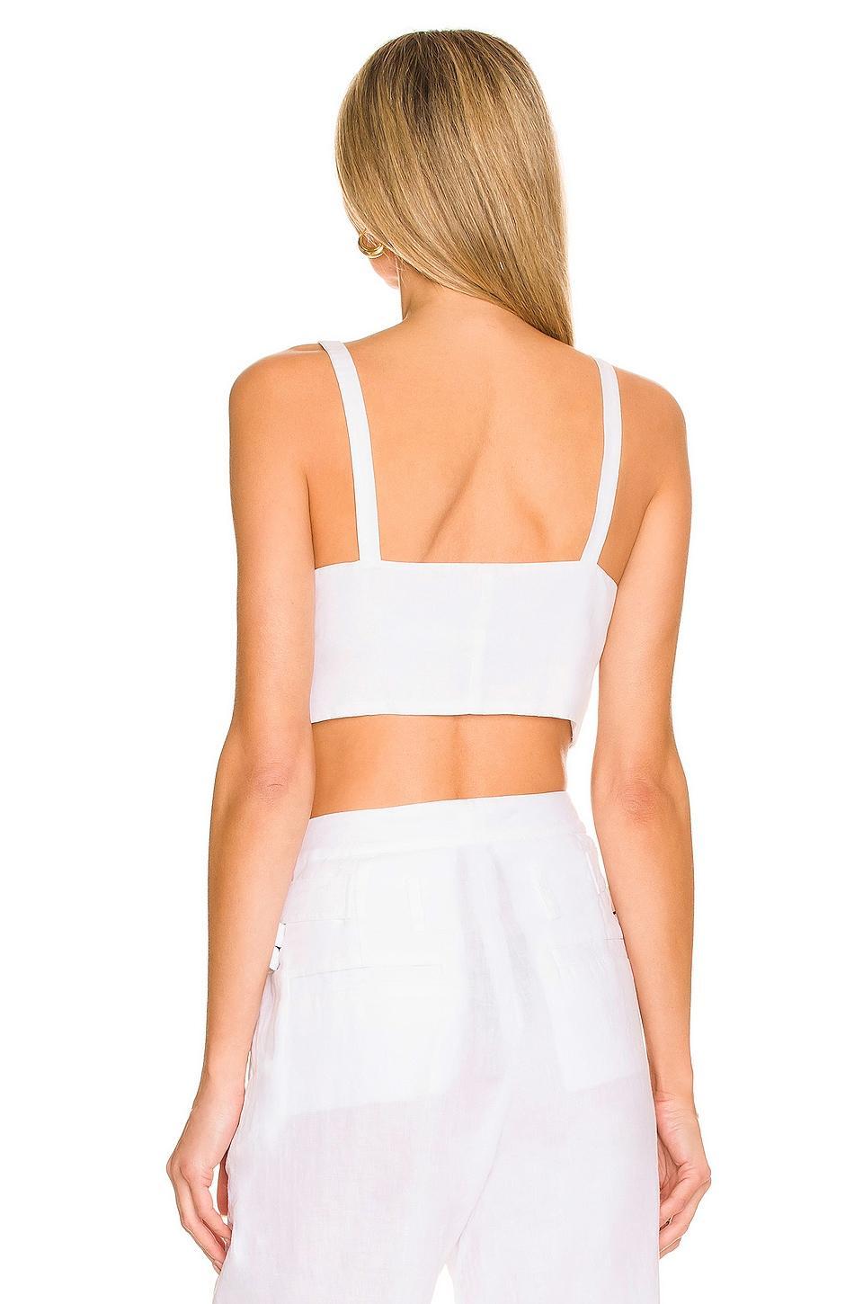 Paloma Linen Tie-Front Crop Top Marissa Webb Product Image