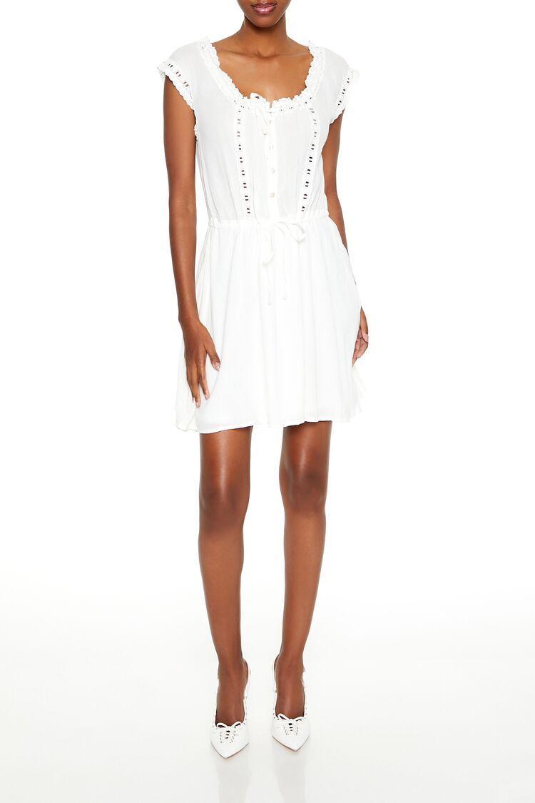 Eyelet Off-the-Shoulder Mini Dress | Forever 21 Product Image