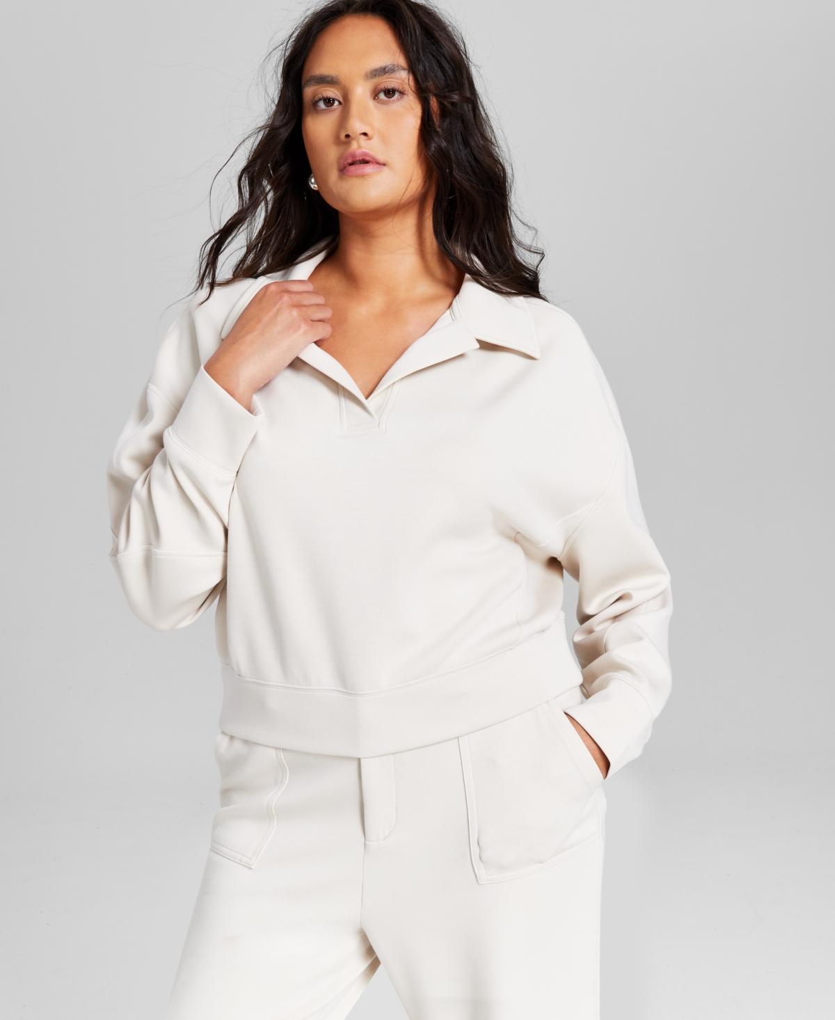 And Now This Womens Polo Collar Scuba Pullover, Created for Macys Product Image