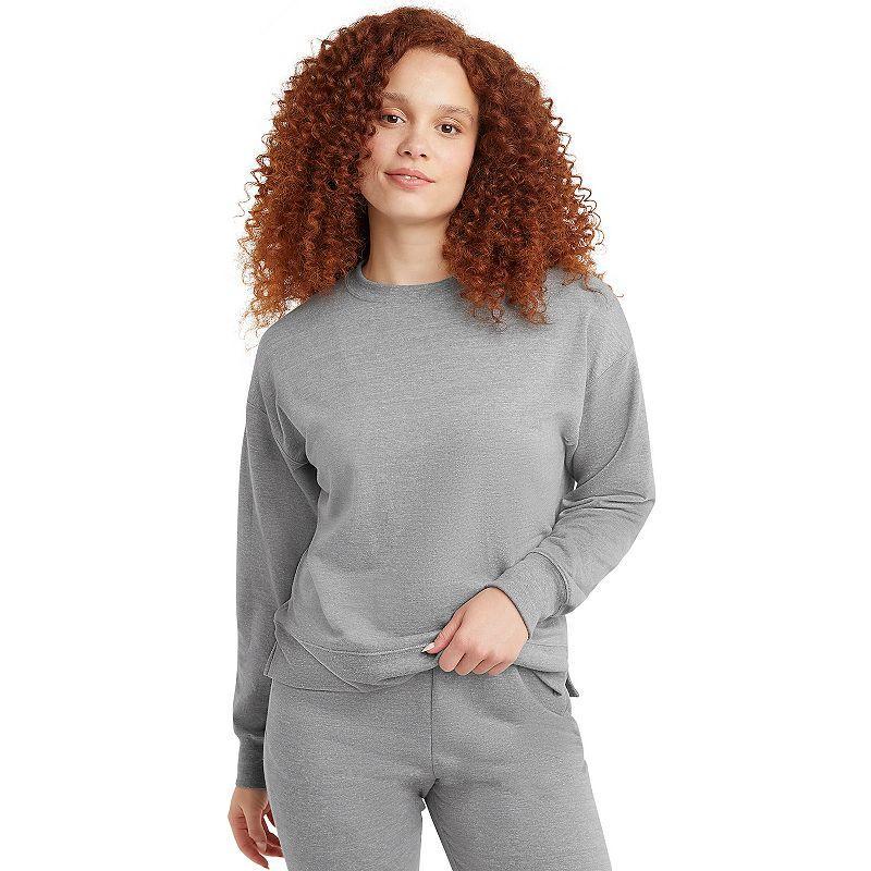 Womens Hanes Originals French Terry Sweatshirt Black 50r Pe Grey Product Image