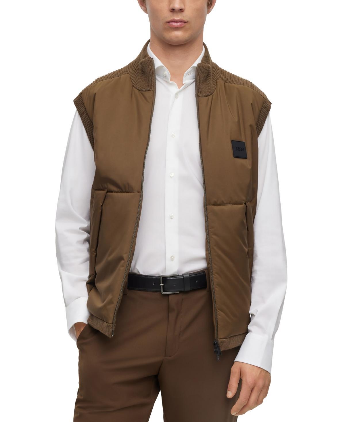 Boss by Hugo Boss Mens Logo Patch Regular-Fit Gilet Vest Product Image