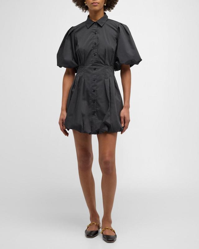 Cleo Polin Balloon-Sleeve Pleated Mini Dress Product Image