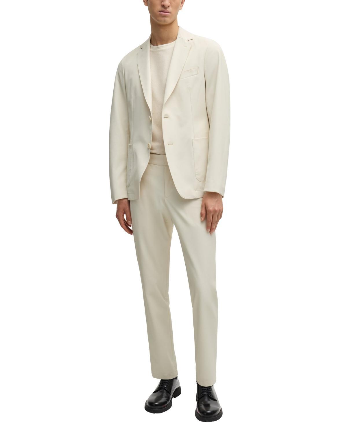 Boss By  Men's Performance-stretch Slim-fit Jacket In Open White Product Image