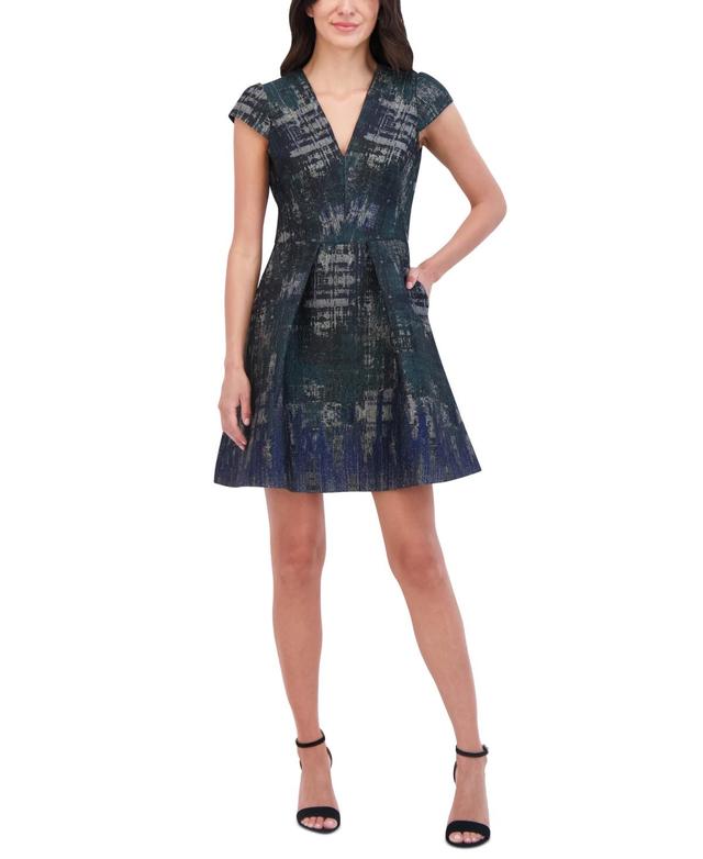 Vince Camuto Womens Jacquard Fit & Flare Mini Dress Product Image