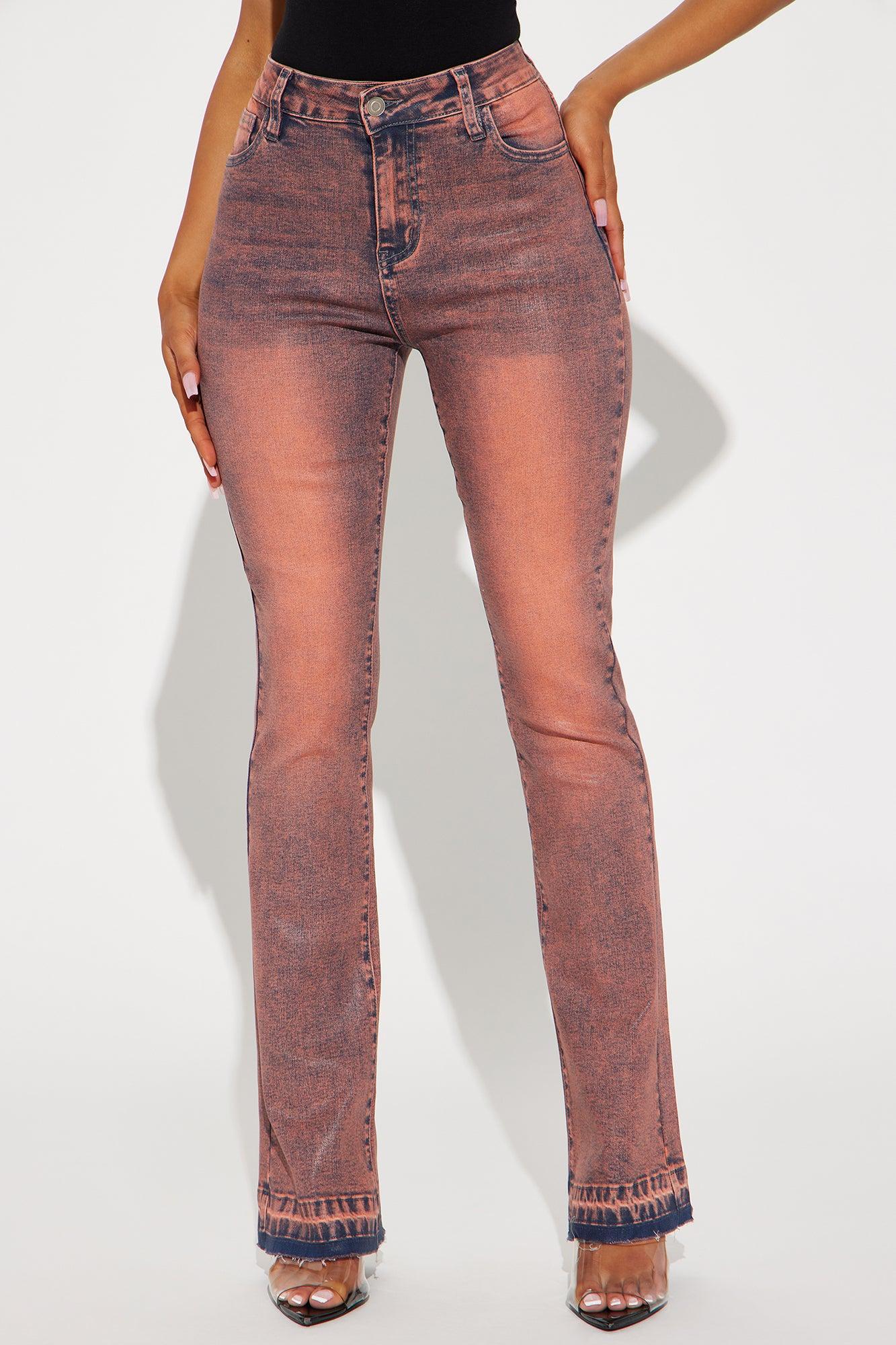 Always Influential Coated Stretch Bootcut Jeans - Pink Product Image