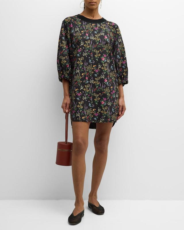 Billy Floral-Print 3/4-Sleeve Mini Shift Dress Product Image