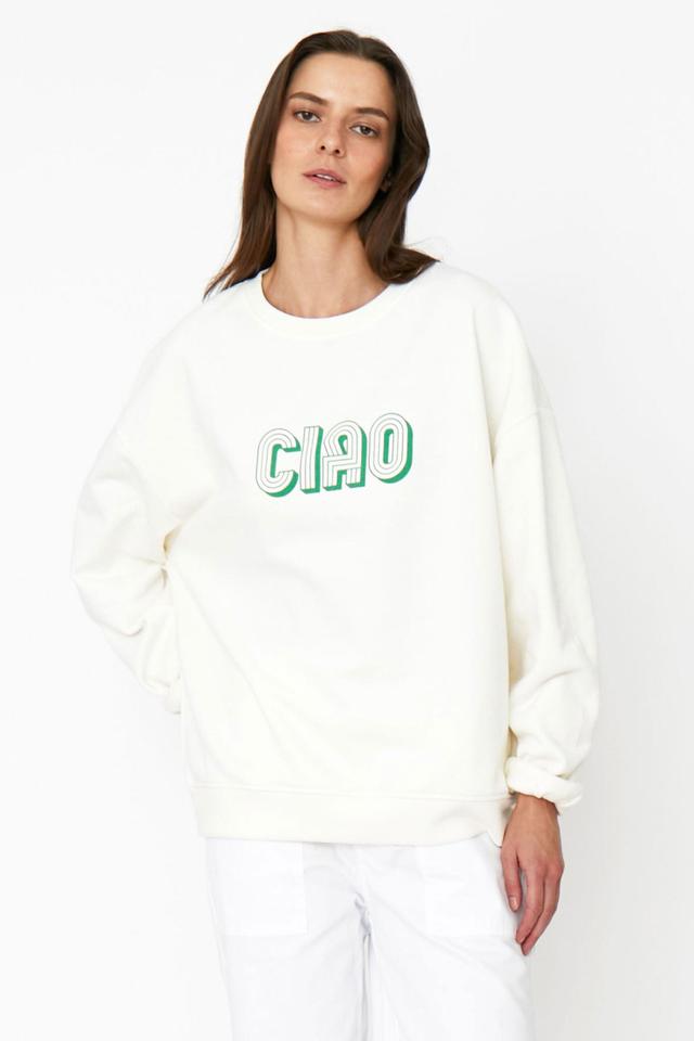 The Oversized CIAO Sweatshirt - Cream Female Product Image