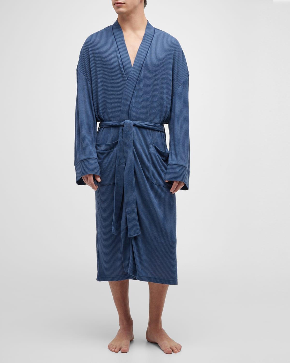 Mens Soho Rib-Knit Kimono Robe Product Image