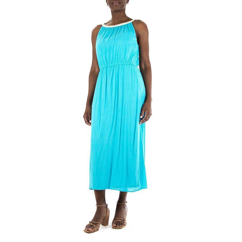 Womens Nina Leonard Rope-Braid Halter-Neck Maxi Dress Product Image